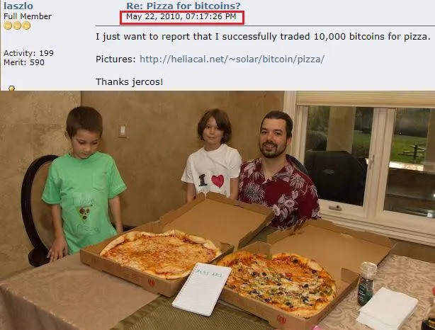 Original Bitcointalk forum post by Laszlo, May 22, 2010